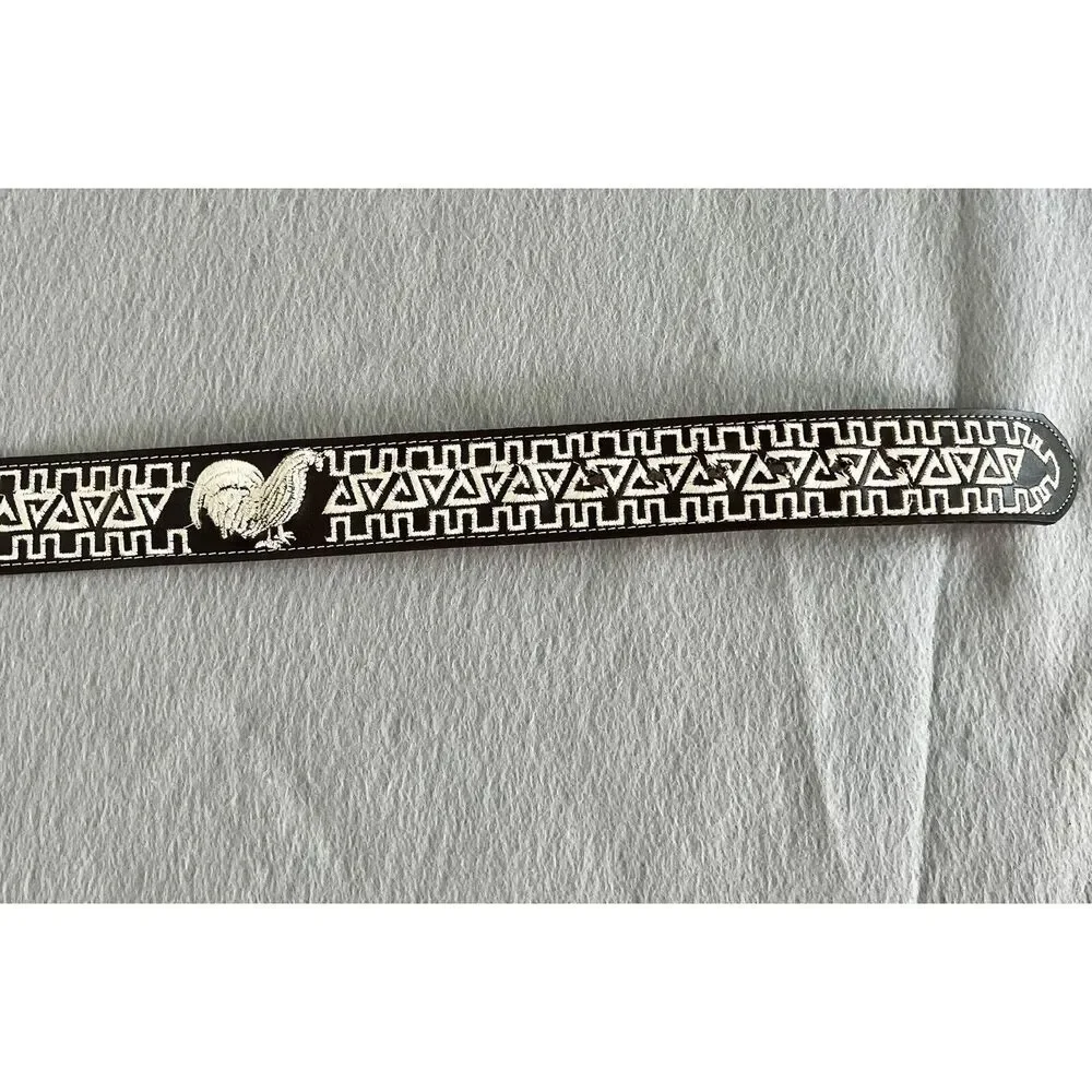 Cinturones Western Leather 50” Belt Spinning Spur Buckle Mens Size‎ 44